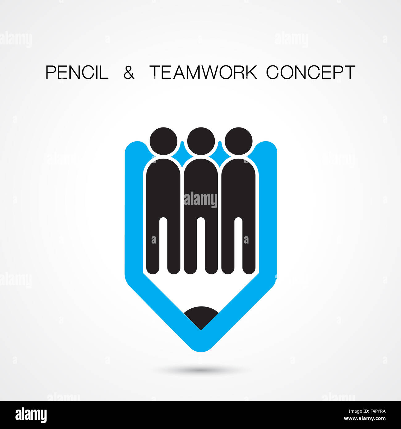 Matita creativi e persone astratta icona logo design . Aziendale Corporate logotipo creativo simbolo. Foto Stock