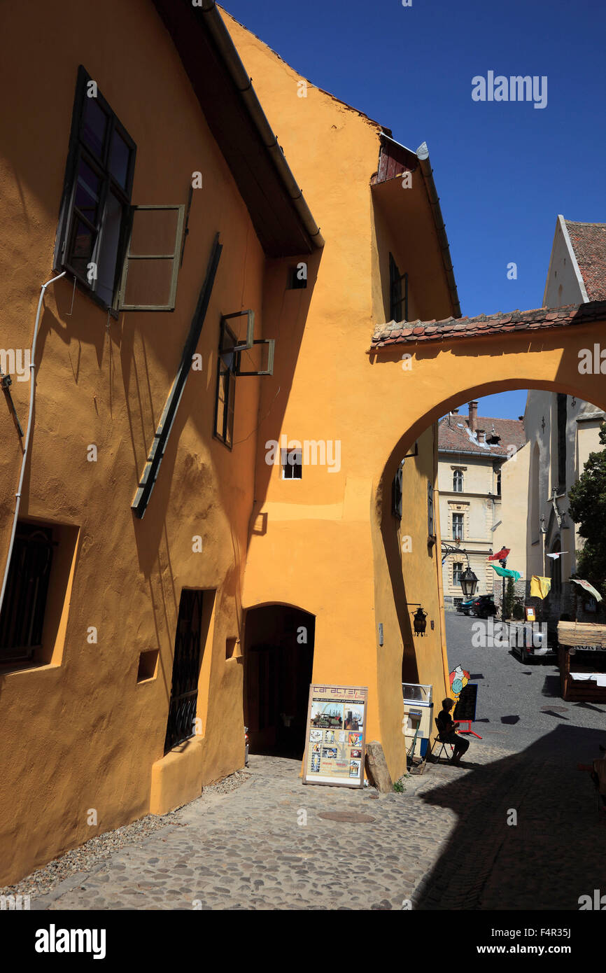 Il cosiddetto Draculahaus, presunto luogo di nascita di Vlad III. Dracula Sighisoara, Sighisoara, Saxoburgum, in Mures County in trans Foto Stock