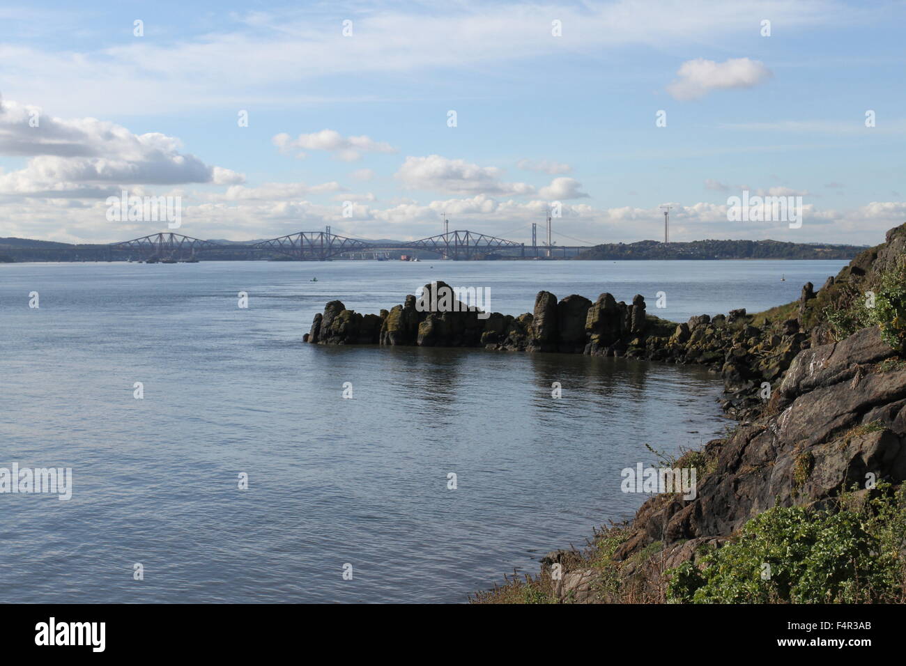 Isola Inchcolm e Via Ponti Scozia Ottobre 2015 Foto Stock