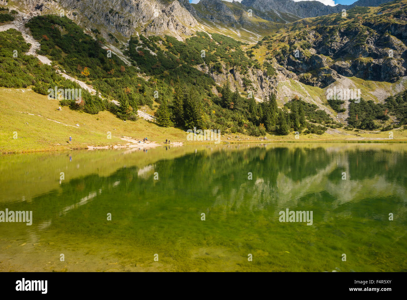 Regione di Allgäu, Alpi, Baviera, lago di montagna, Germania, Europa Gaisalpsee, lago, Gaisalpsee inferiore, Foto Stock