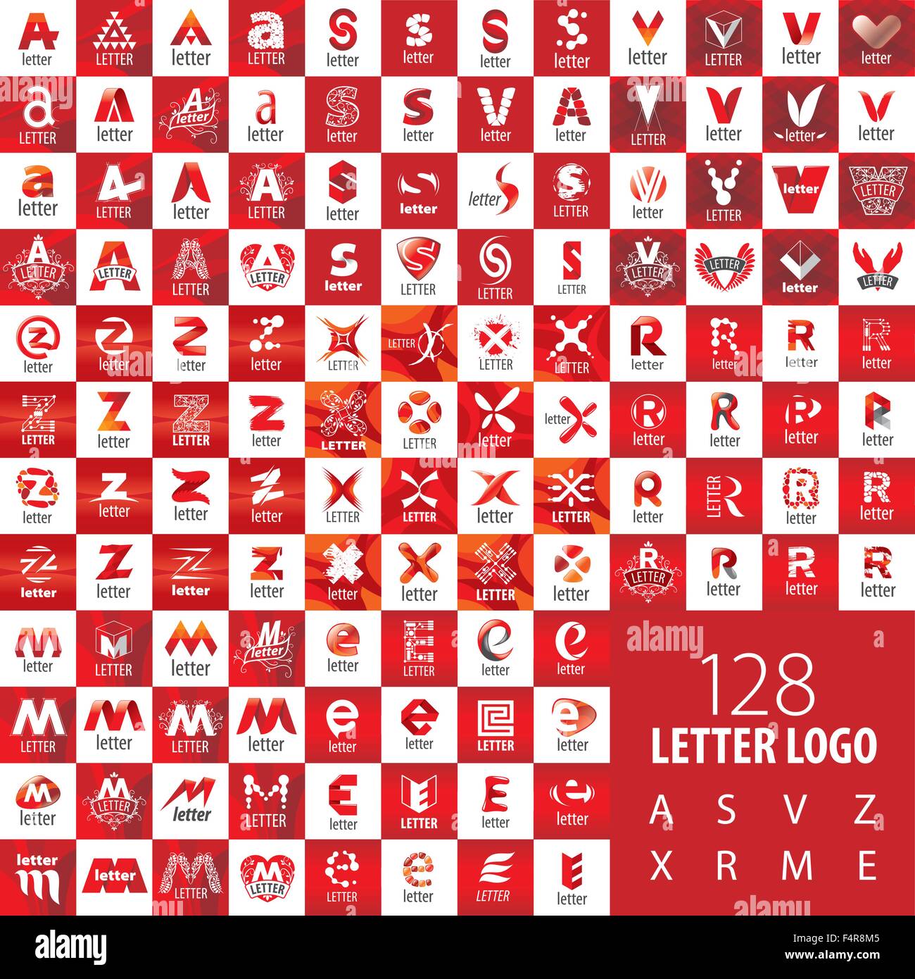 Set di grandi dimensioni del logo del vettore di lettere Illustrazione Vettoriale