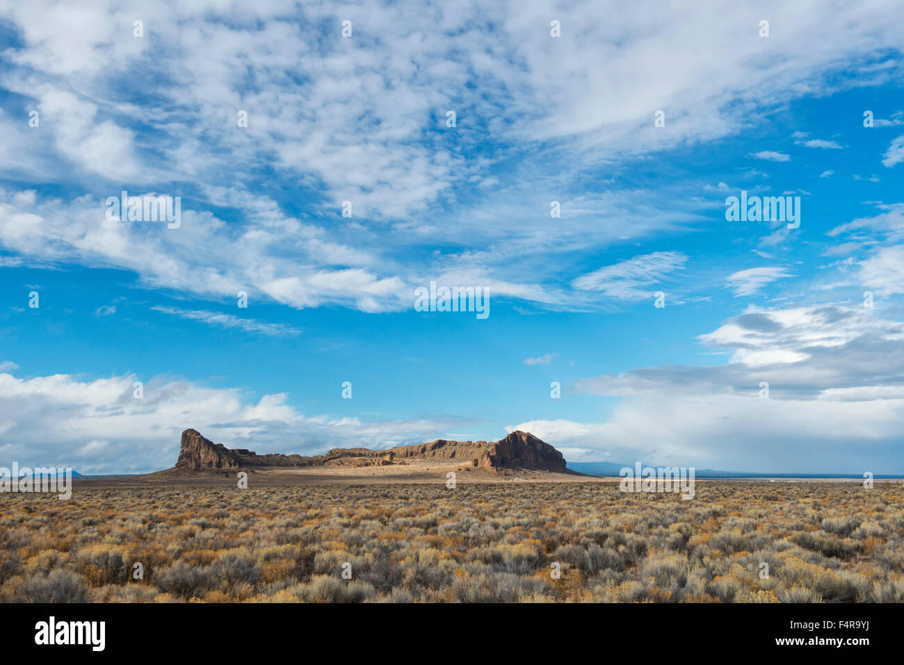 Stati Uniti d'America, Stati Uniti, America, Oregon, Fort Rock, High Desert, deserto, Central Oregon, landmark, paesaggio vulcanico, natura Foto Stock