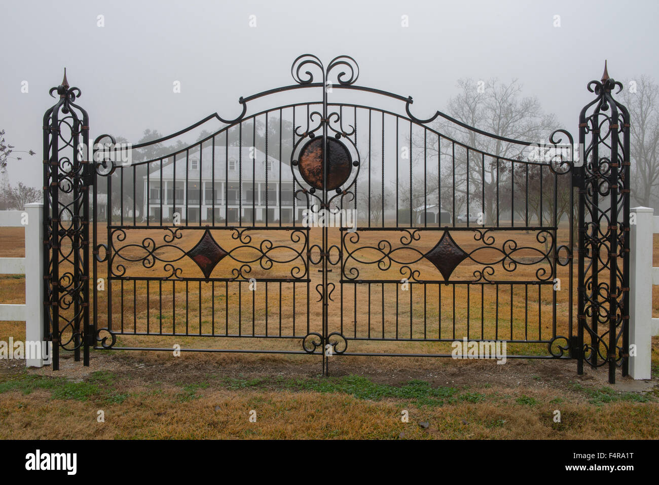 Stati Uniti d'America, Stati Uniti, America, Louisiana, San Giacomo parrocchia, Vacherie, egli sud, sud, Mansion, piantatrice Dixie, viaggi, nebbia, pl Foto Stock