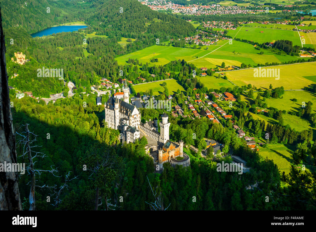 Regione di Allgäu, Alpi, Baviera, Germania, Europa Forggensee, Füssen Hohenschwangau, Hopfensee, il castello reale, castelli reali, Neuschwanste Foto Stock