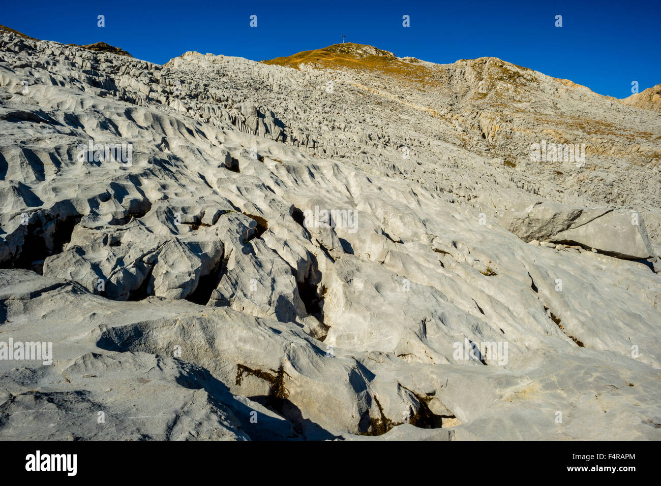 Nel 2085 m, Algovia, Allgäuer Alpen, Alpi, montagne, montuoso, erodere, erosione, scenario, Europa, rock, Cliff, rocciosa, geologia, g Foto Stock