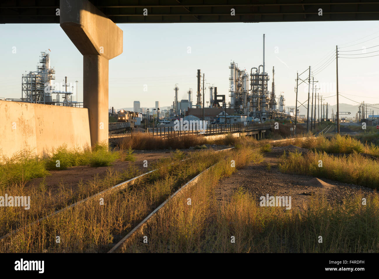 Stati Uniti d'America, STATIUNITI, America, Rockies, Colorado, Denver, di raffineria, industriale, industria, via, Petro Chemical Foto Stock