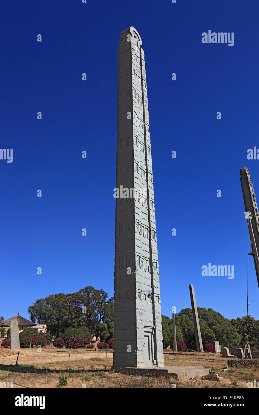 Parco stele di Axum, Aksum, Tigray, Etiopia. Patrimonio mondiale dell UNESCO Foto Stock