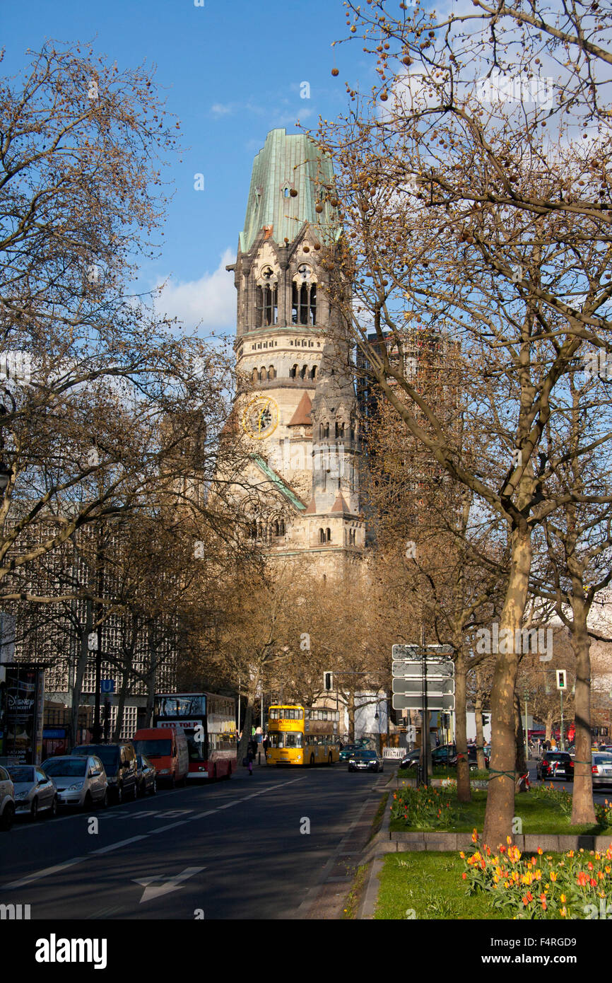 Berlino, Germania, Europa, chiesa commemorativa Kaiser Wilhelm Memorial Church, rch, rovina, Foto Stock