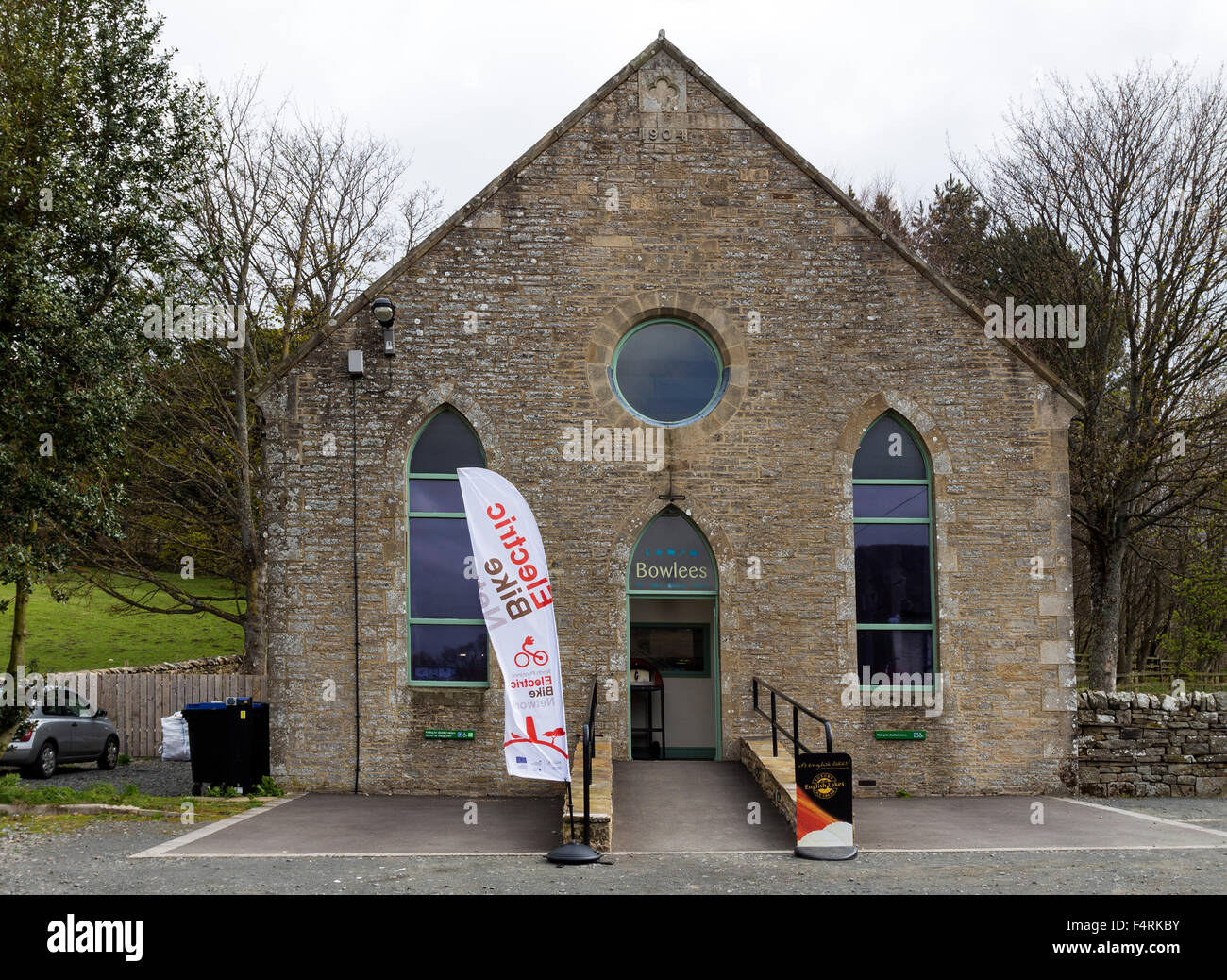Bicicletta elettrica Network Sign a firmare Bowlees Visitor Center Teesdale North Pennines County Durham Regno Unito Foto Stock