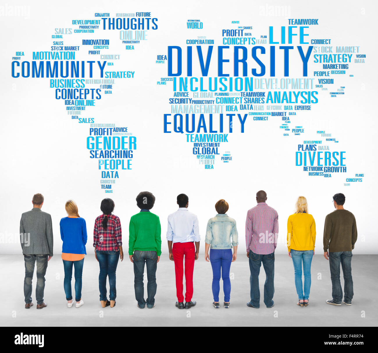 La diversità etnica Mondiale concetto comunitario Foto Stock