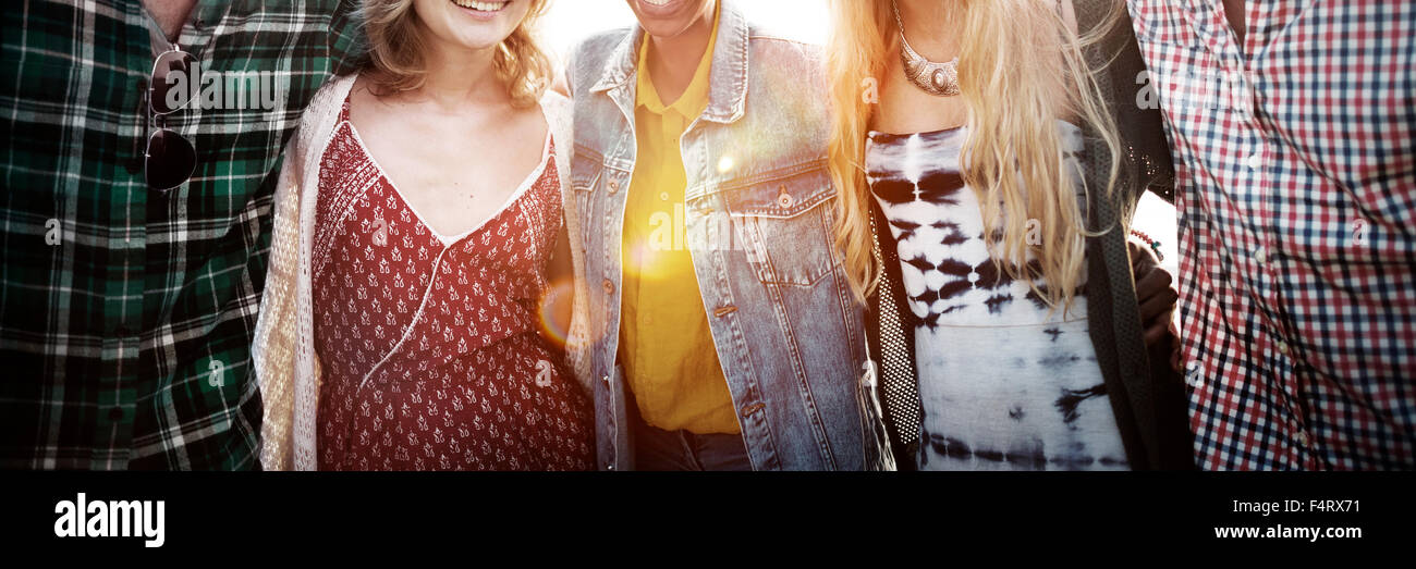 Il legame di amicizia Relax Estate spiaggia felicità Concept Foto Stock