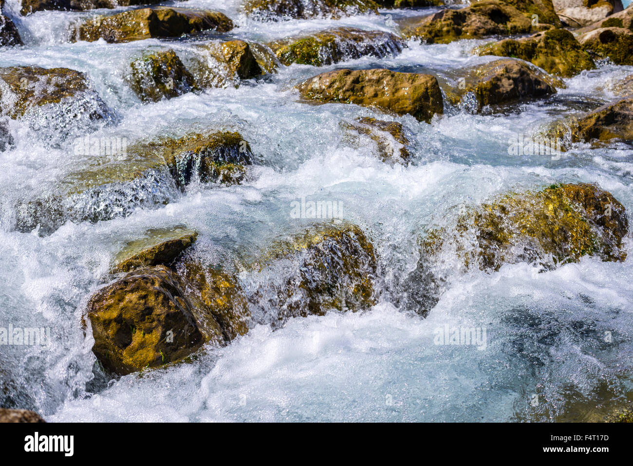 Regione di Allgäu, Algovia Alpi, Brook, Baviera, mountain brook, Germania, Europa, mountain brook, corpo di acqua, natura, Oberallgäu, Oberstd Foto Stock