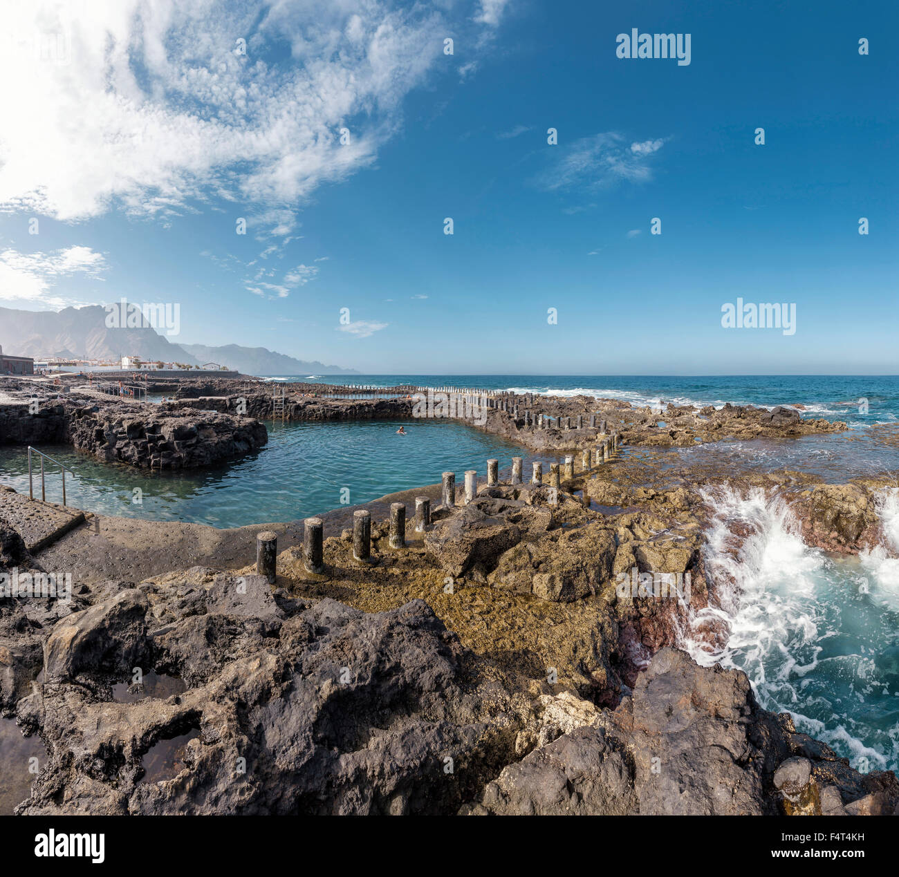 Spagna, Europa, Puerto de las Nieves, Gran Canaria Isole Canarie, piscine naturali, paesaggio, acqua, estate, sul mare Foto Stock