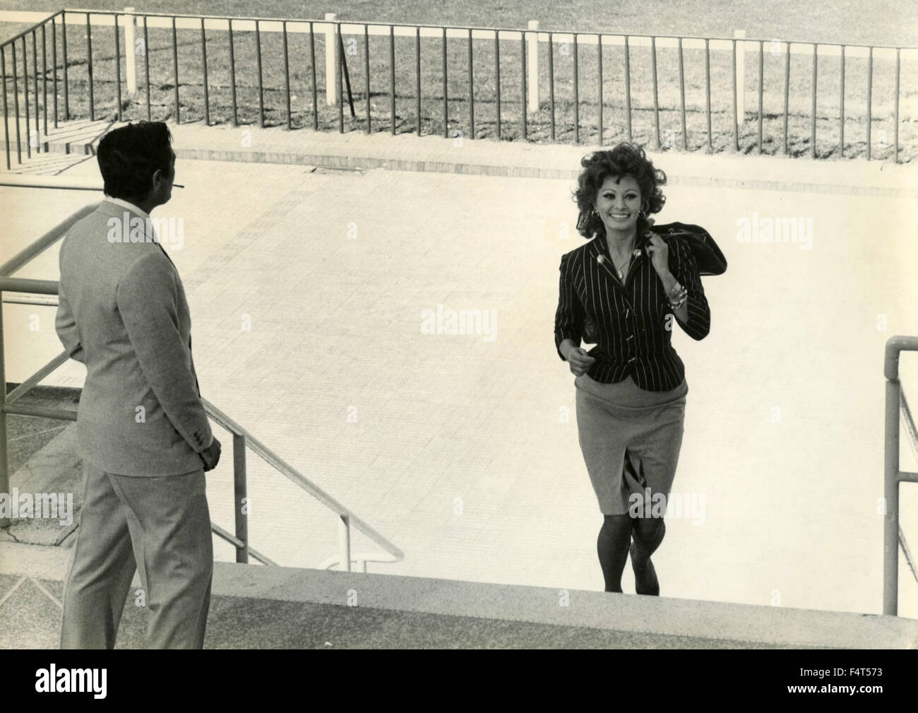 Attori italiani Sophia Loren e Marcello Mastroianni Foto Stock