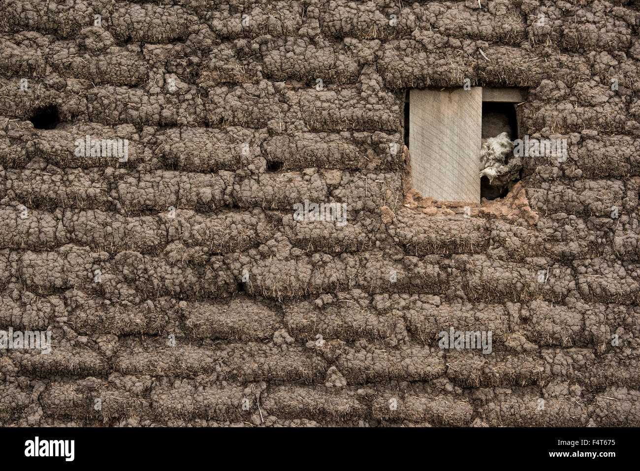 Sud America, America Latina, Perù, Puno, il lago Tititaca, adobe barn Foto Stock