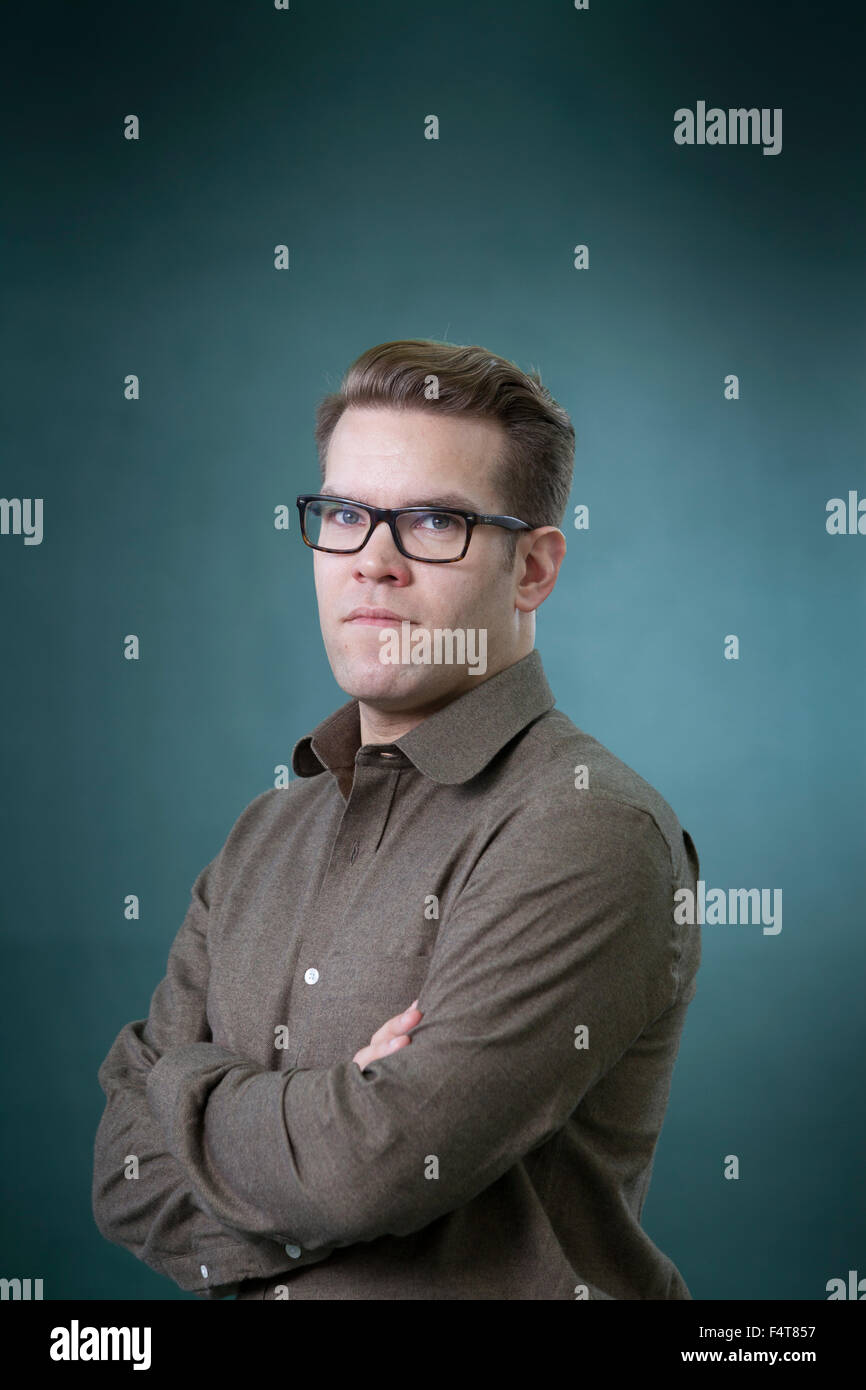 David Torrance, politico britannico giornalista e autore e storico contemporaneo al Edinburgh International Book Festival 2015. Edimburgo. Il 31 agosto 2015 Foto Stock