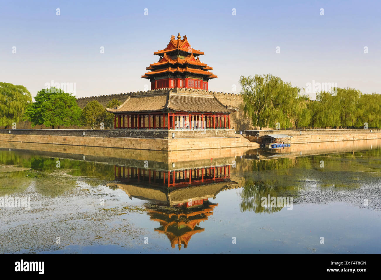 Cina, Pechino, Pechino, Città, la Città Proibita e il fossato del Palazzo. Foto Stock