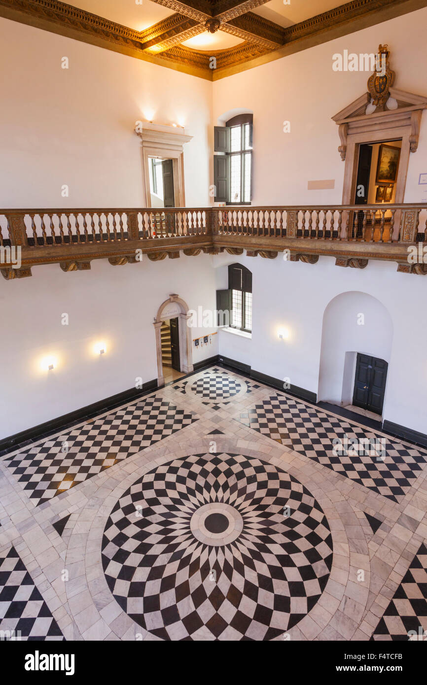 Inghilterra, Londra Greenwich, la Casa della regina, pavimentazione in mosaico della Grande Hall Foto Stock