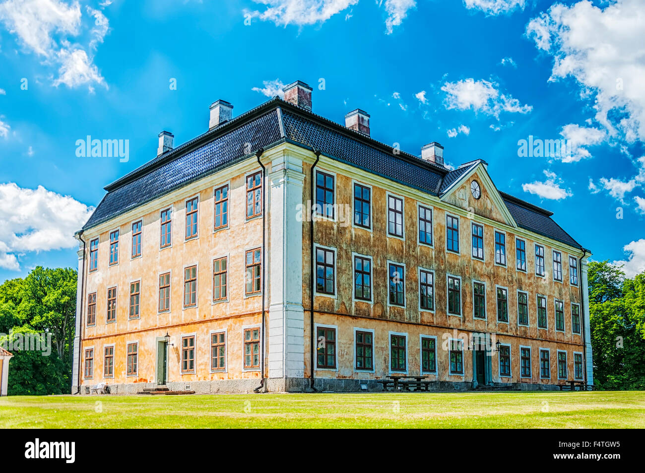 Un'immagine del maestoso castello di Christinehof nella regione di Skane della Svezia. Foto Stock