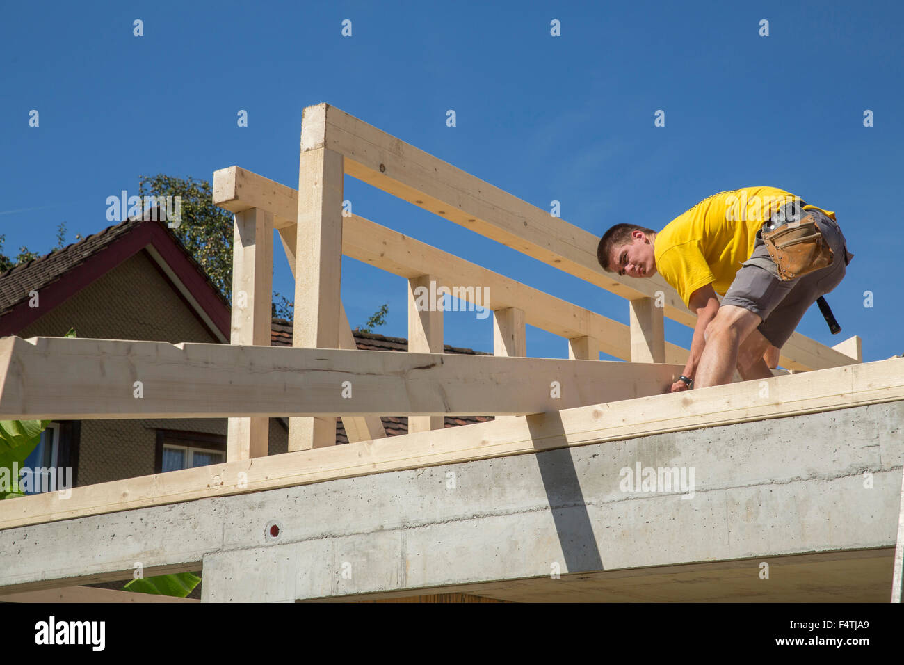 Costruzione in legno, Costruzione in legno, Foto Stock