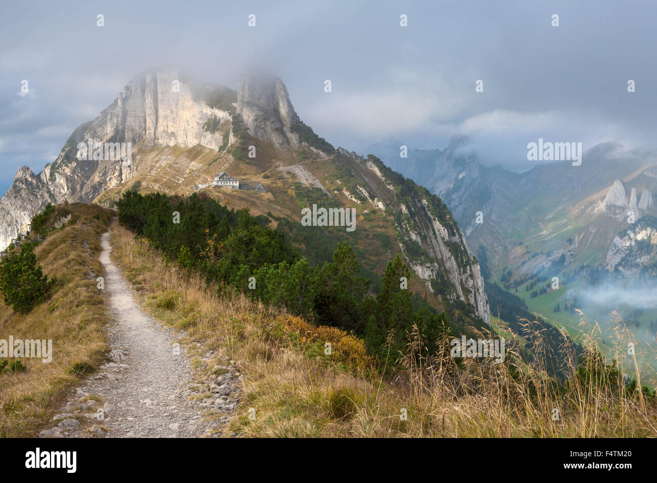 Stauberen, Svizzera cantone di Appenzell, Appenzell Innerrhoden, Alpstein, sentiero, mountain inn Foto Stock