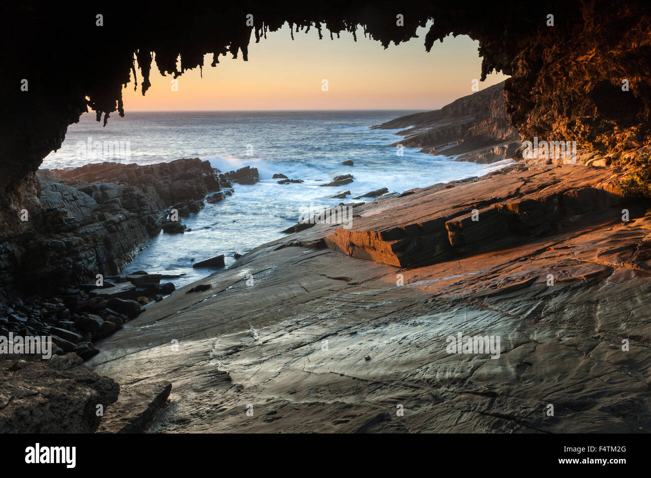Admiral Arch, Australia, Sud Australia, Kangaroo Island, Flinders Chase National Park, sul mare costa, mare Grotta Grotta Grotta, Foto Stock