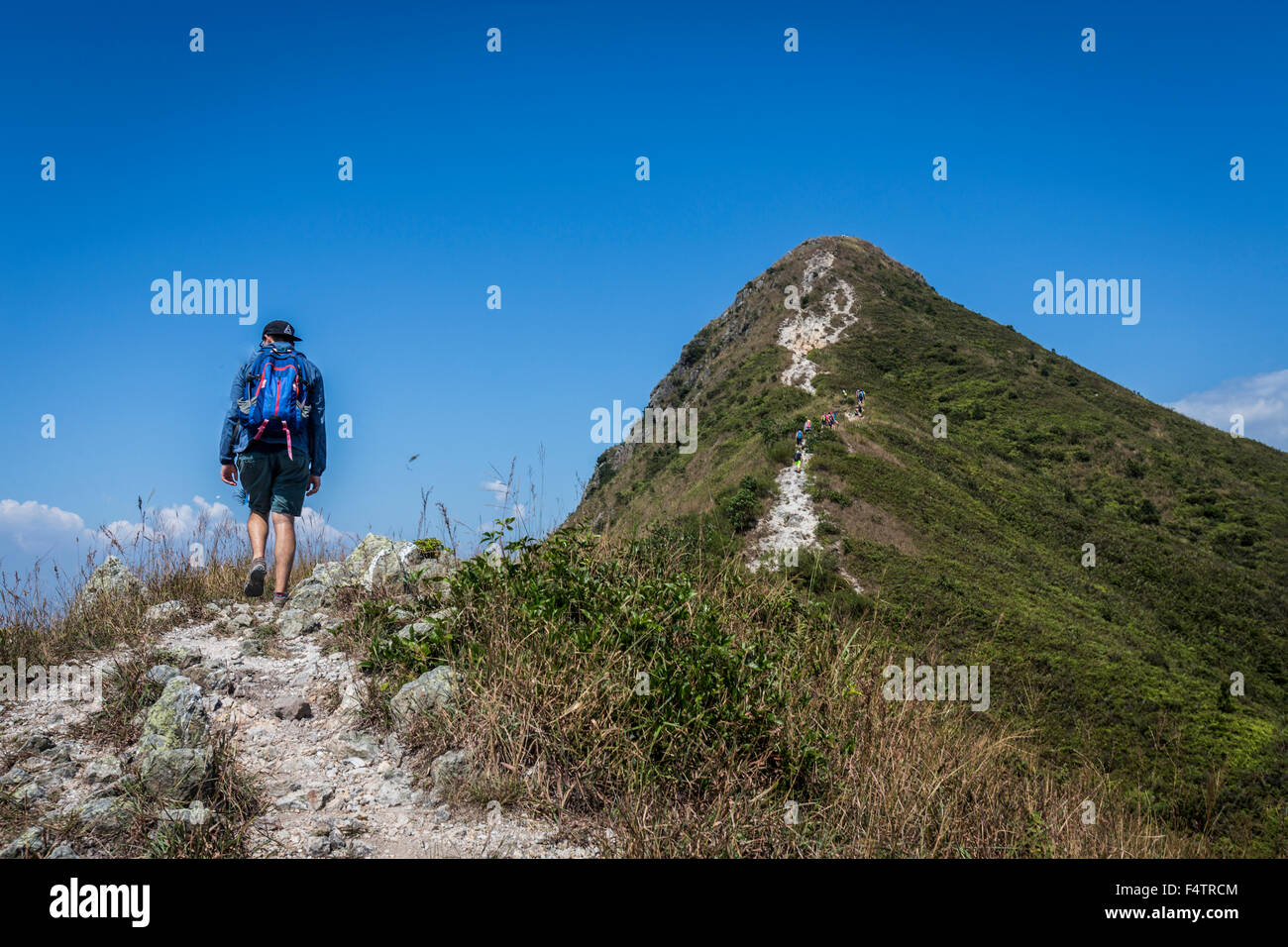 Escursionismo in Nuovi Territori di Hong Kong, via picco netto, prosciutto Tim Beach e di Tai Wan a lungo. Foto Stock