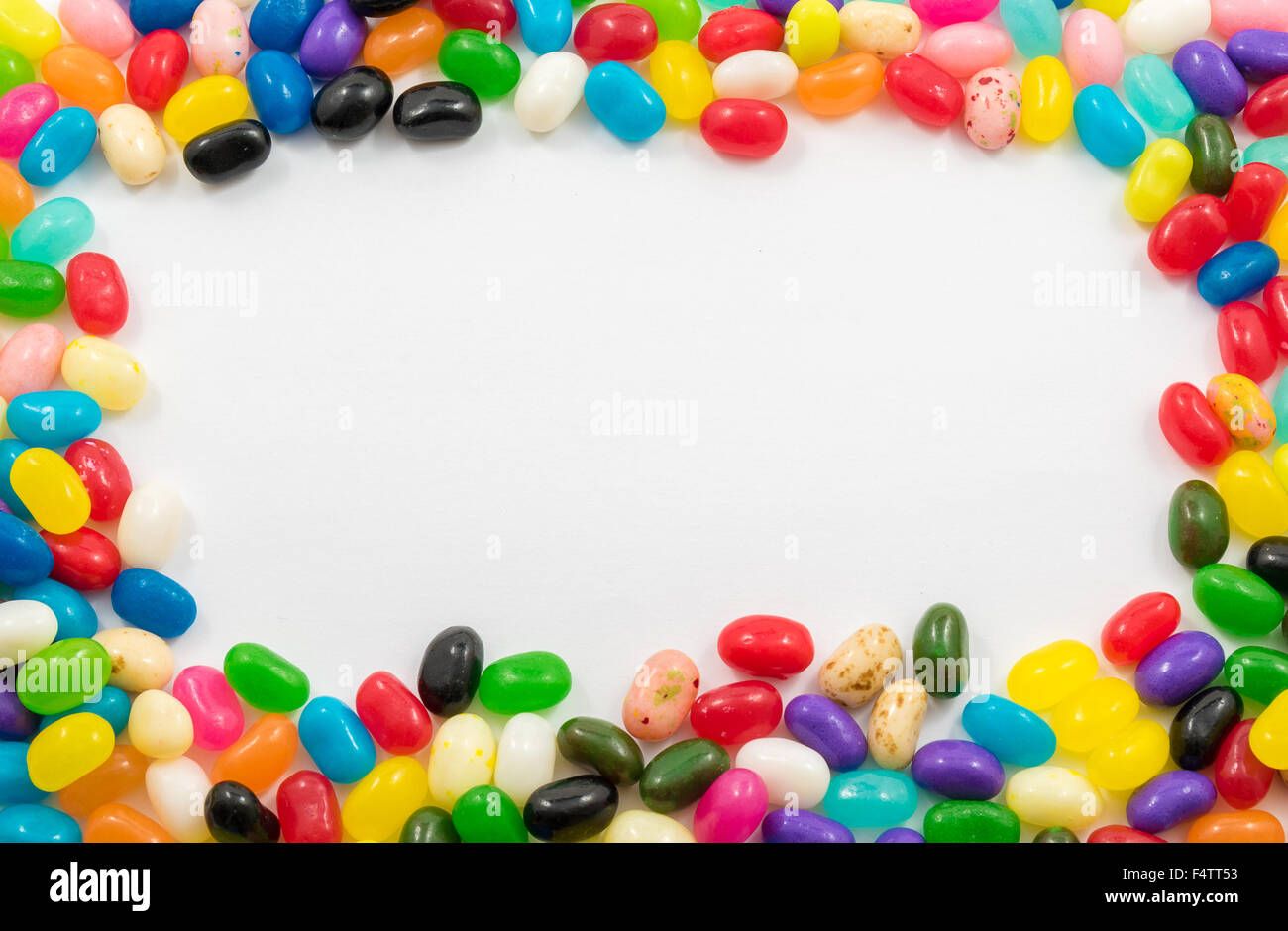 Un assortimento di Jelly Beans confine con copyspace Foto Stock