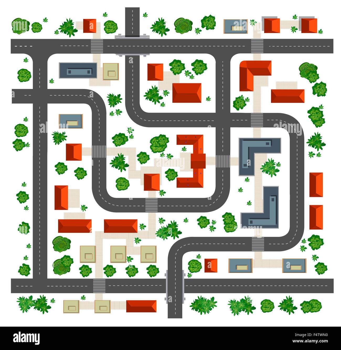 Mappa di vista superiore Illustrazione Vettoriale