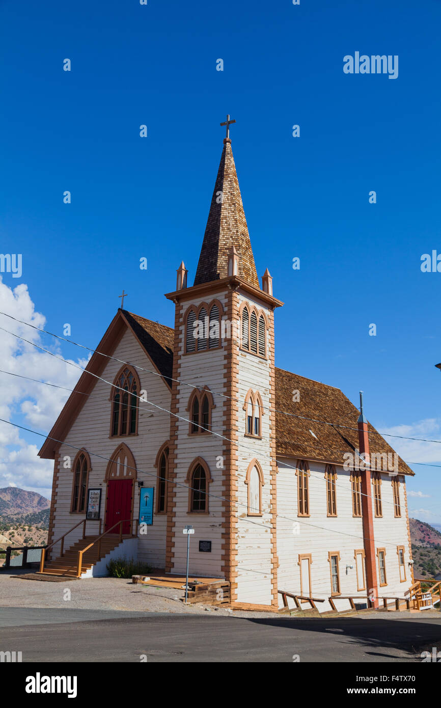 San Paolo chiesa episcopale in Virginia City, Nevada, Stati Uniti d'America Foto Stock