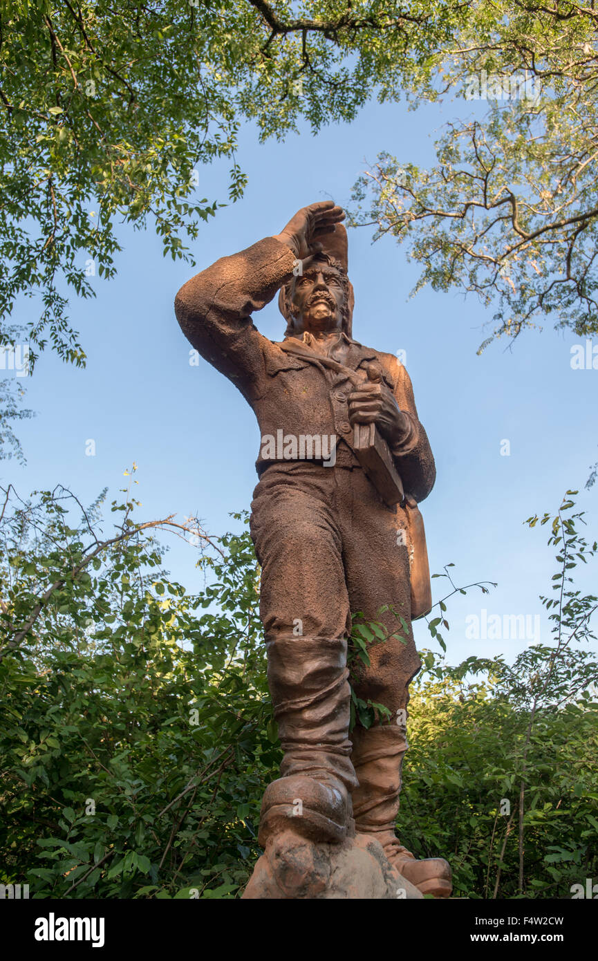 LIVINGSTONE, ZAMBIA - Statua del David Livingstone vicino a Victoria Falls Cascate Foto Stock