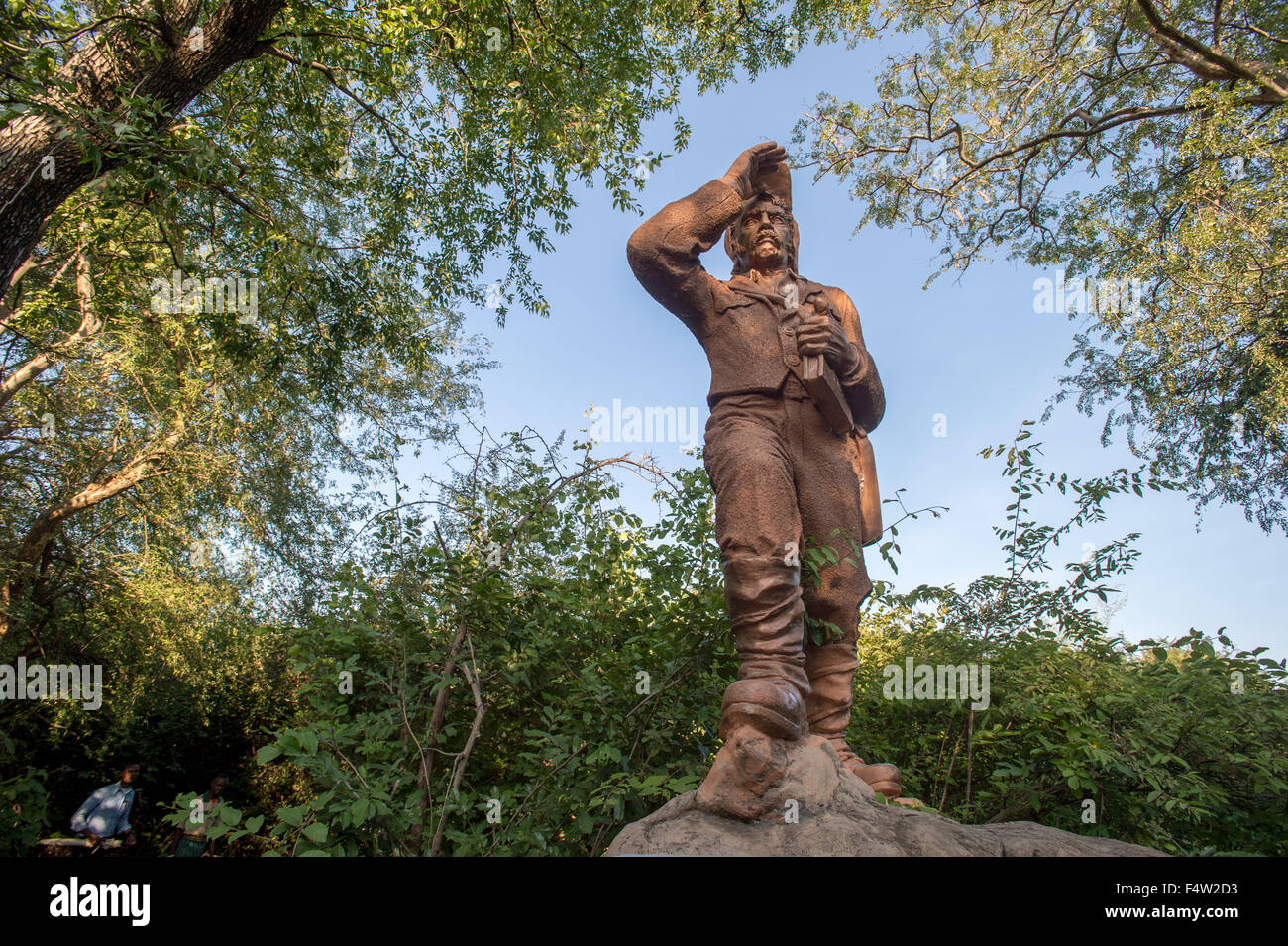 LIVINGSTONE, ZAMBIA - Statua del David Livingstone vicino a Victoria Falls Cascate Foto Stock