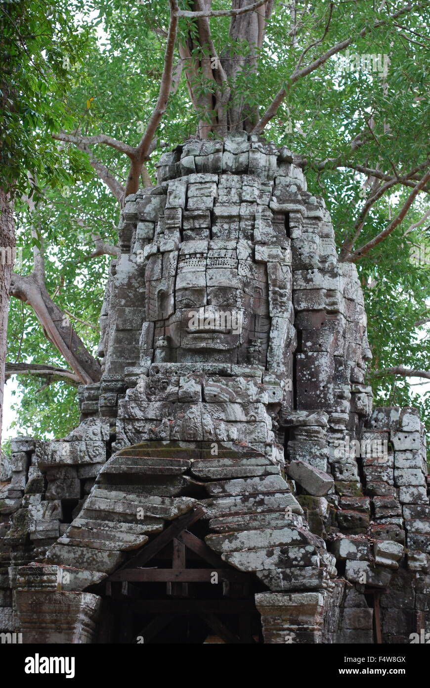 Antica Preah Khan temple, Parco Archeologico di Angkor, Siem Reap, Cambogia Foto Stock