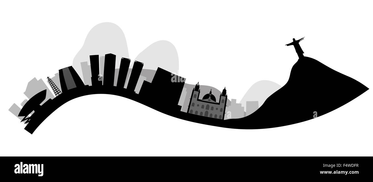 Rio de Janeiro skyline assomiglia a wave Foto Stock