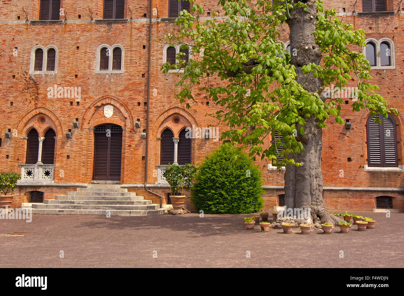 Il Chianti, il Castello di Brolio , il castello di Brolio, Ricasoli vigneto, in provincia di Siena, Toscana, Italia Foto Stock