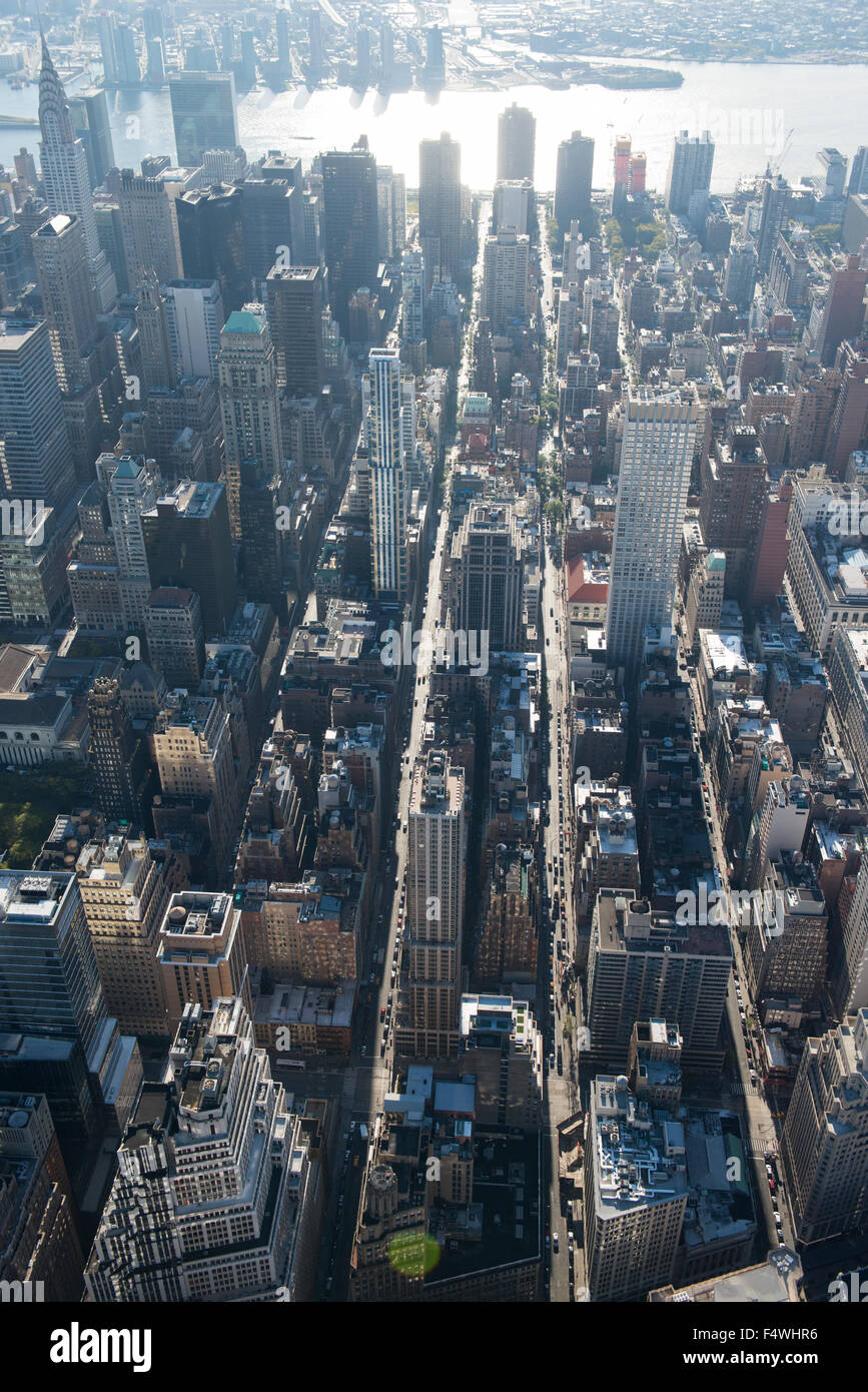 Riprese aeree di Midtown Manhattan, a New York City USA Foto Stock