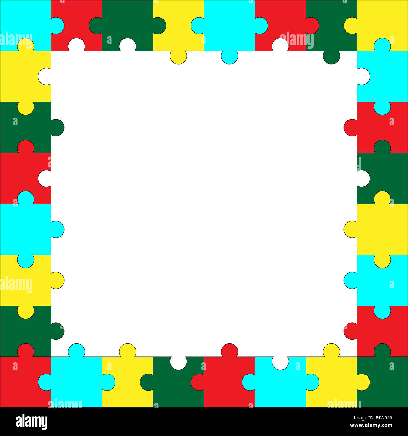 Telaio modello puzzle. Struttura di Banner costruzione, blocco dettaglio. Vector art design insolito astratta illustrazione moda Foto Stock