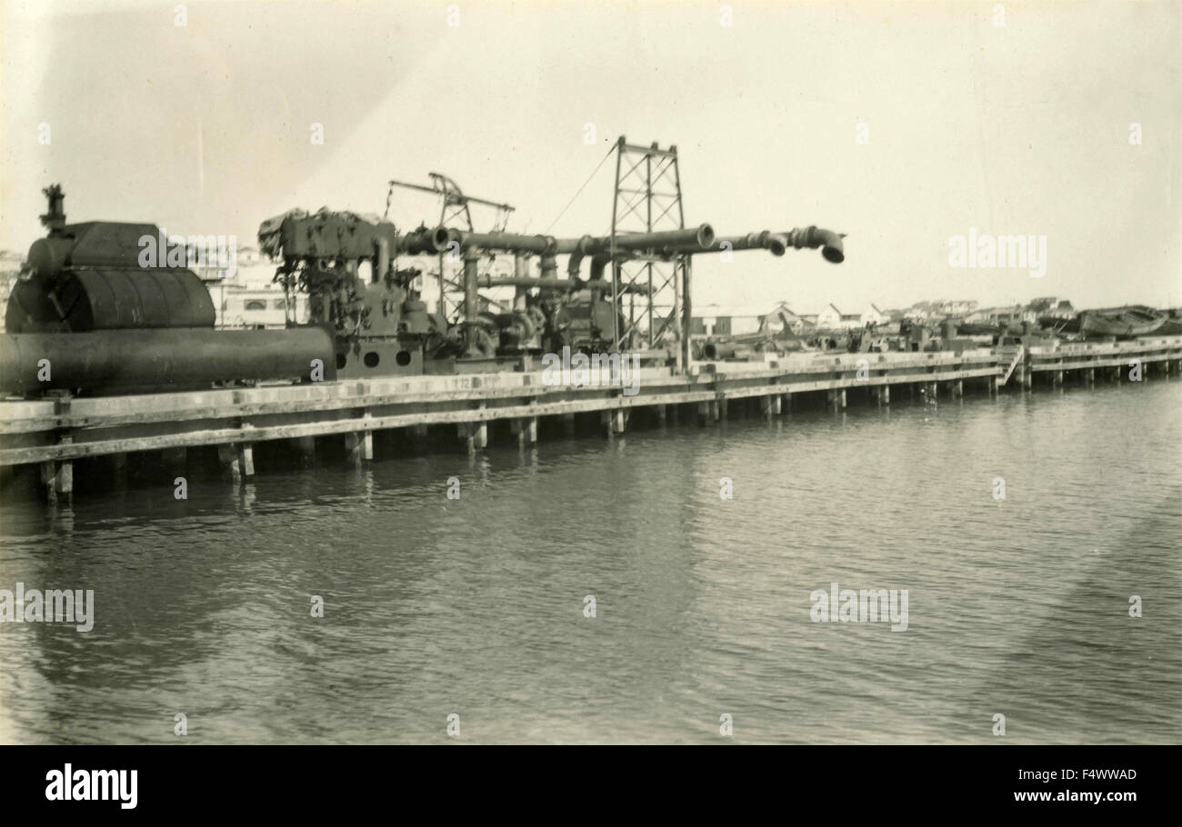 La costruzione del porto di Durazzo, Albania Foto Stock