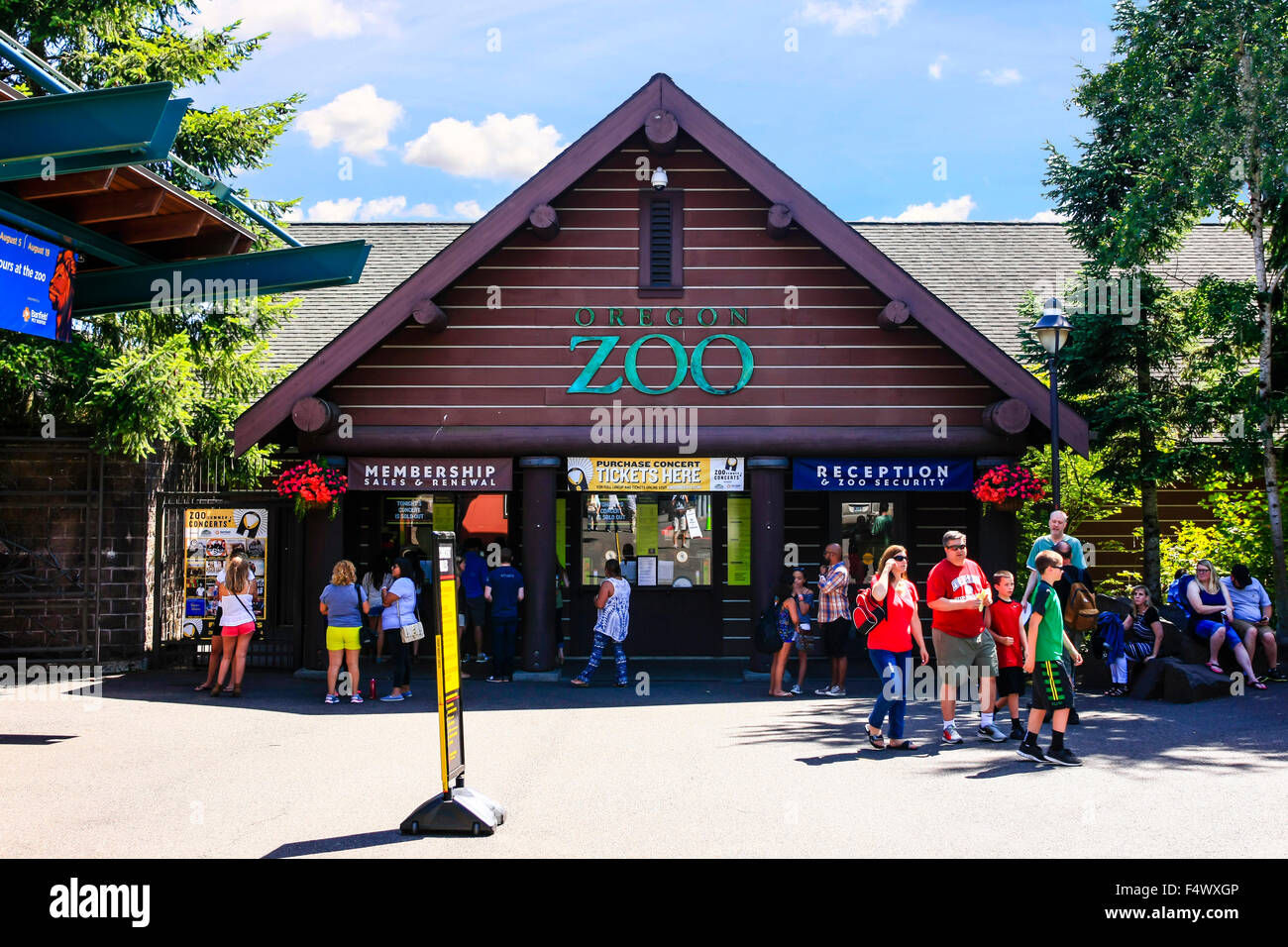 Ingresso al Portland Zoo a Washington park, Portland Oregon Foto Stock