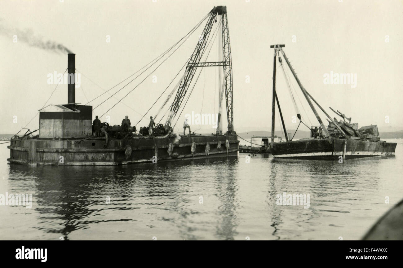 La costruzione del porto di Durazzo, Albania Foto Stock