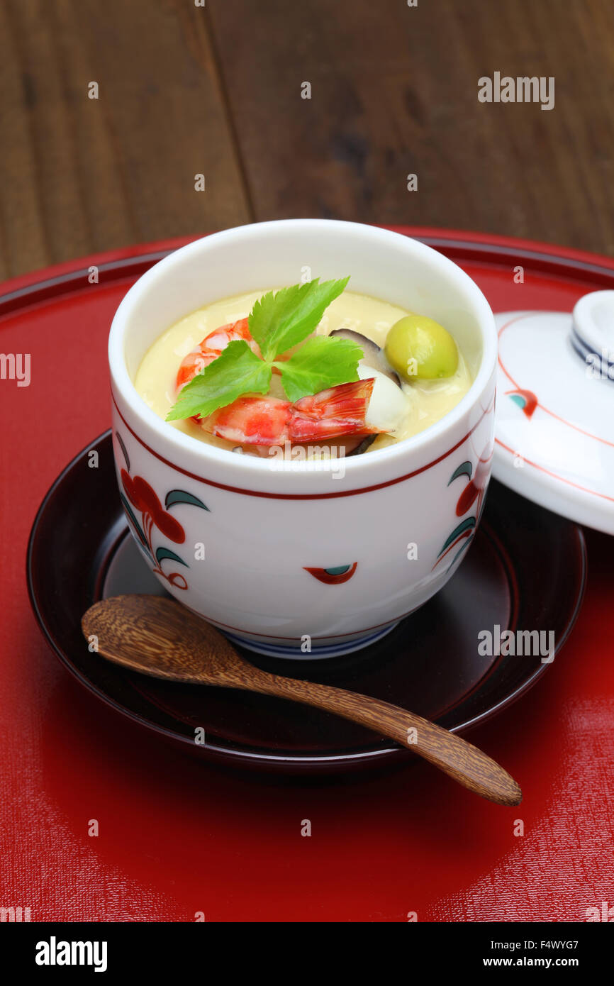 Chawanmushi, Uova al vapore con crema pasticcera, il cibo giapponese Foto Stock