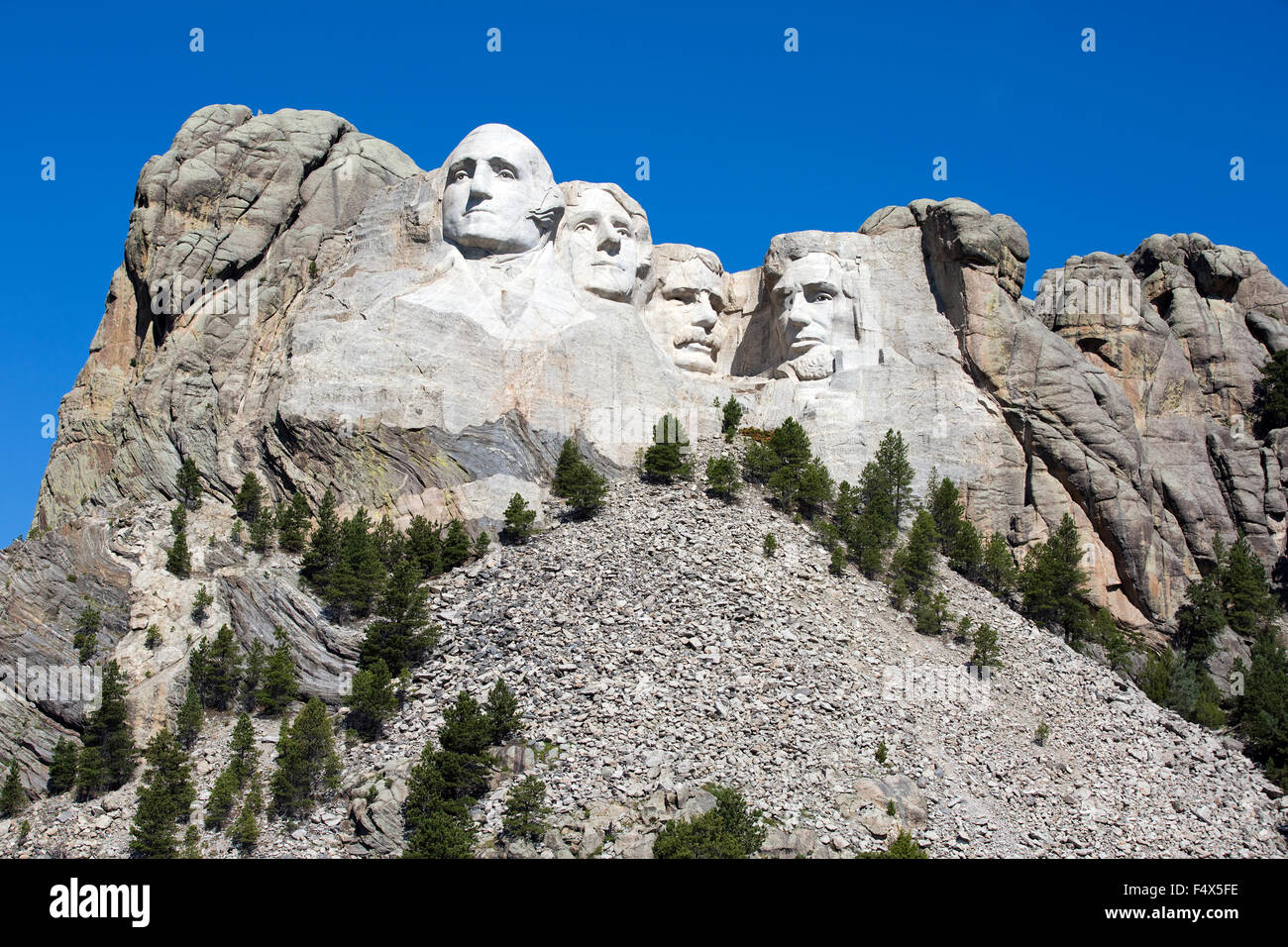 Mount Rushmore National Memorial è situato nella zona sud ovest di Dakota del Sud, Stati Uniti d'America. Foto Stock