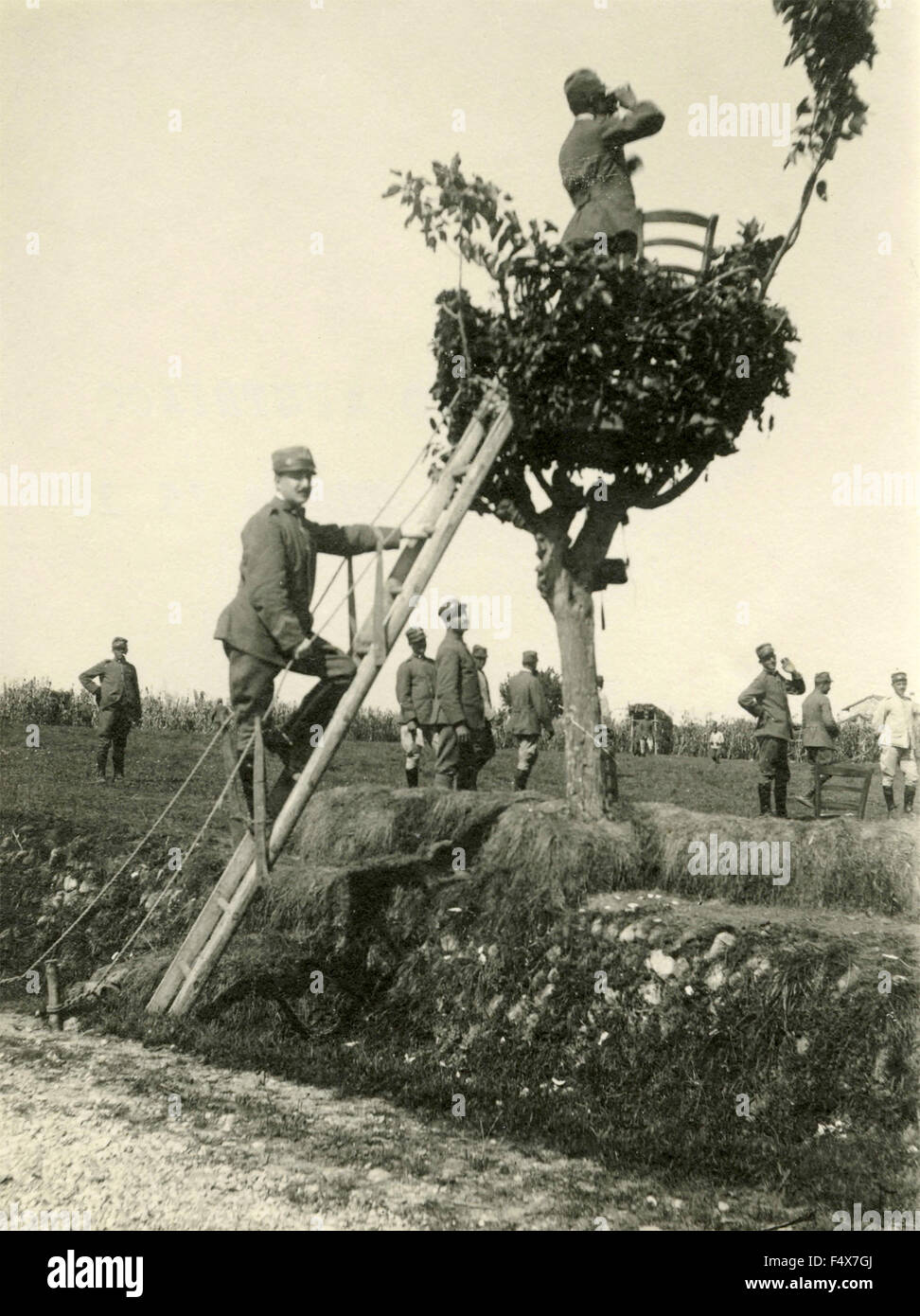 Un osservatorio austriaco durante la guerra 1915-1918 Foto Stock