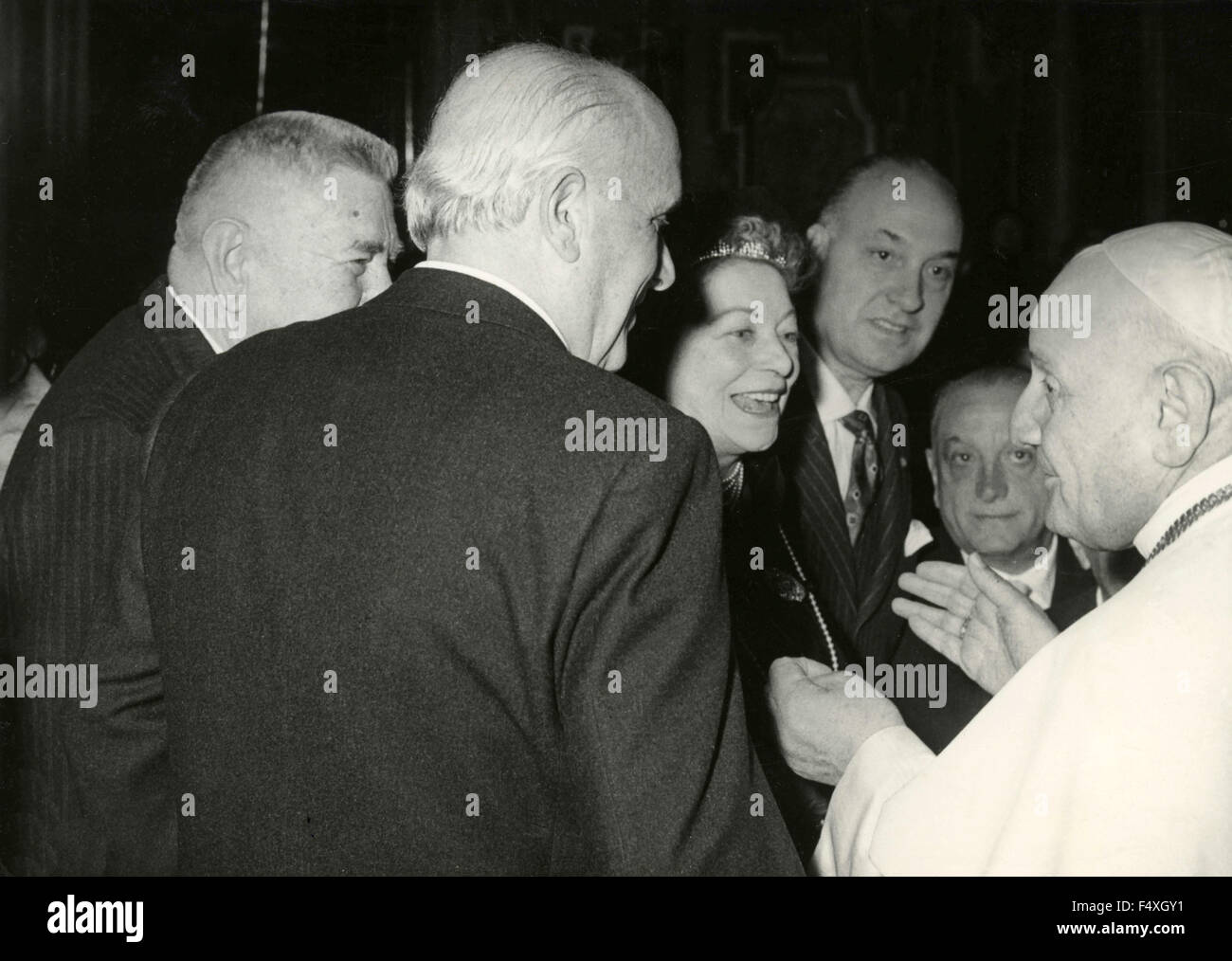 Papa Giovanni XXIII riceve i Cavalieri del Lavoro, Italia Foto Stock