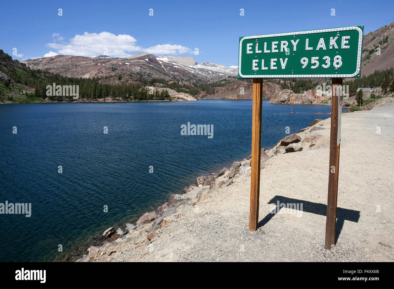 Ellery lago a Tioga Road, CALIFORNIA, STATI UNITI D'AMERICA Foto Stock