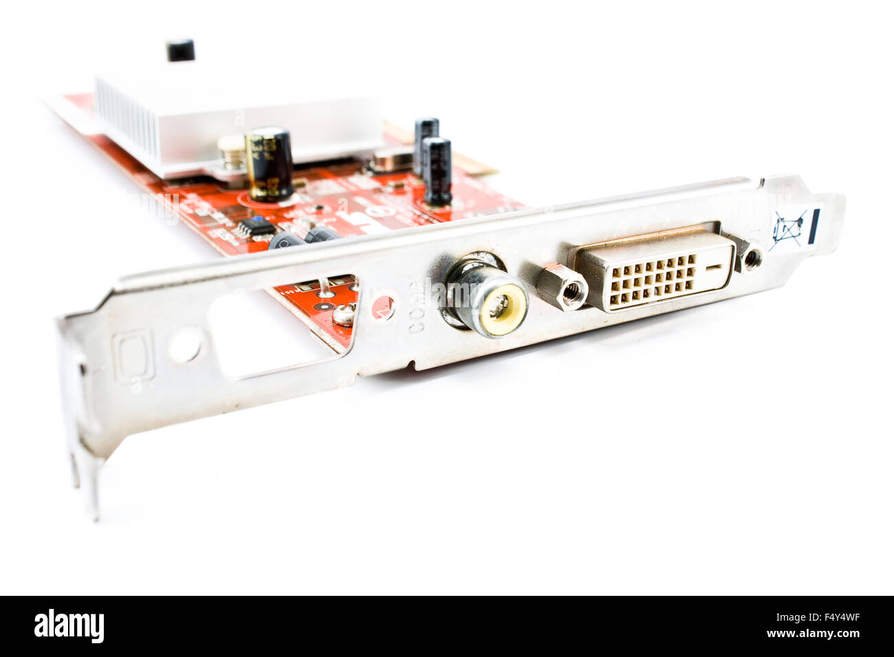 Computer graphics card isolato su bianco Foto Stock