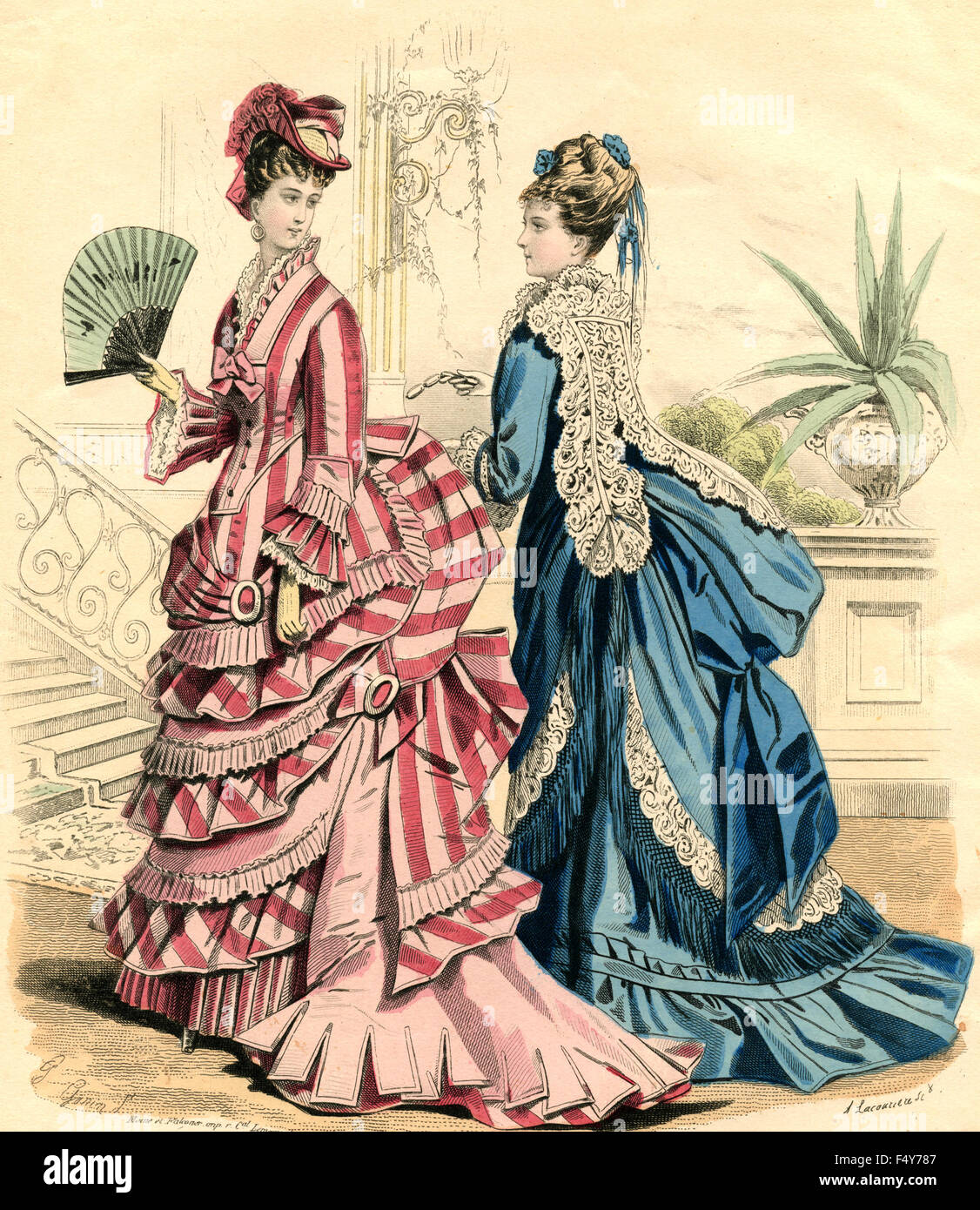 Illustrazione Moda: donna francese alla fine del 1800 Foto stock - Alamy
