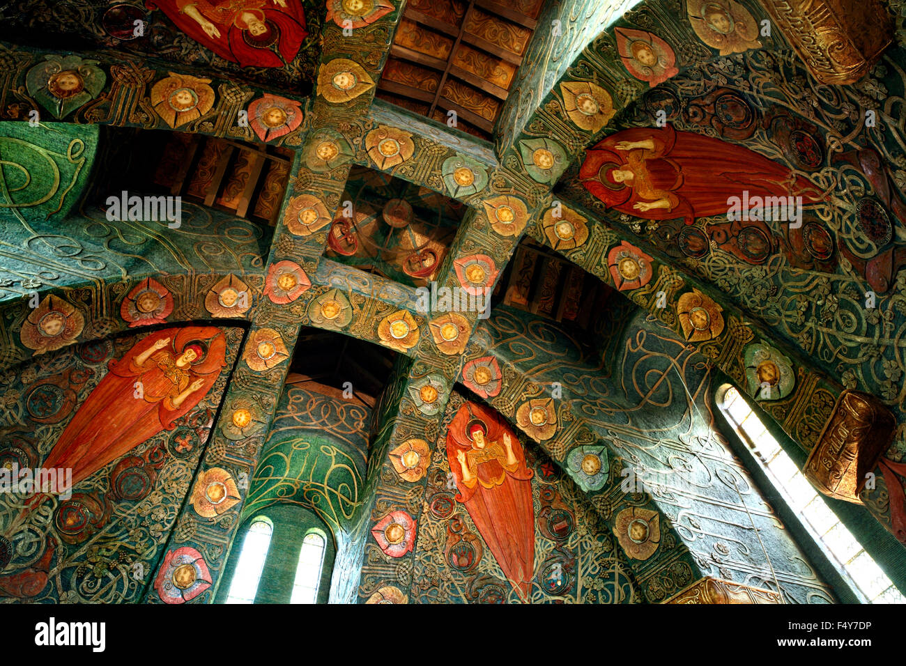 Il riccamente decorato il soffitto della Cappella di watt. Foto Stock