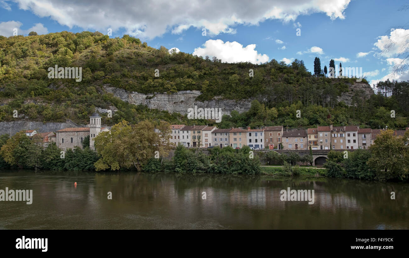 Il fiume Lot a Cahors Foto Stock