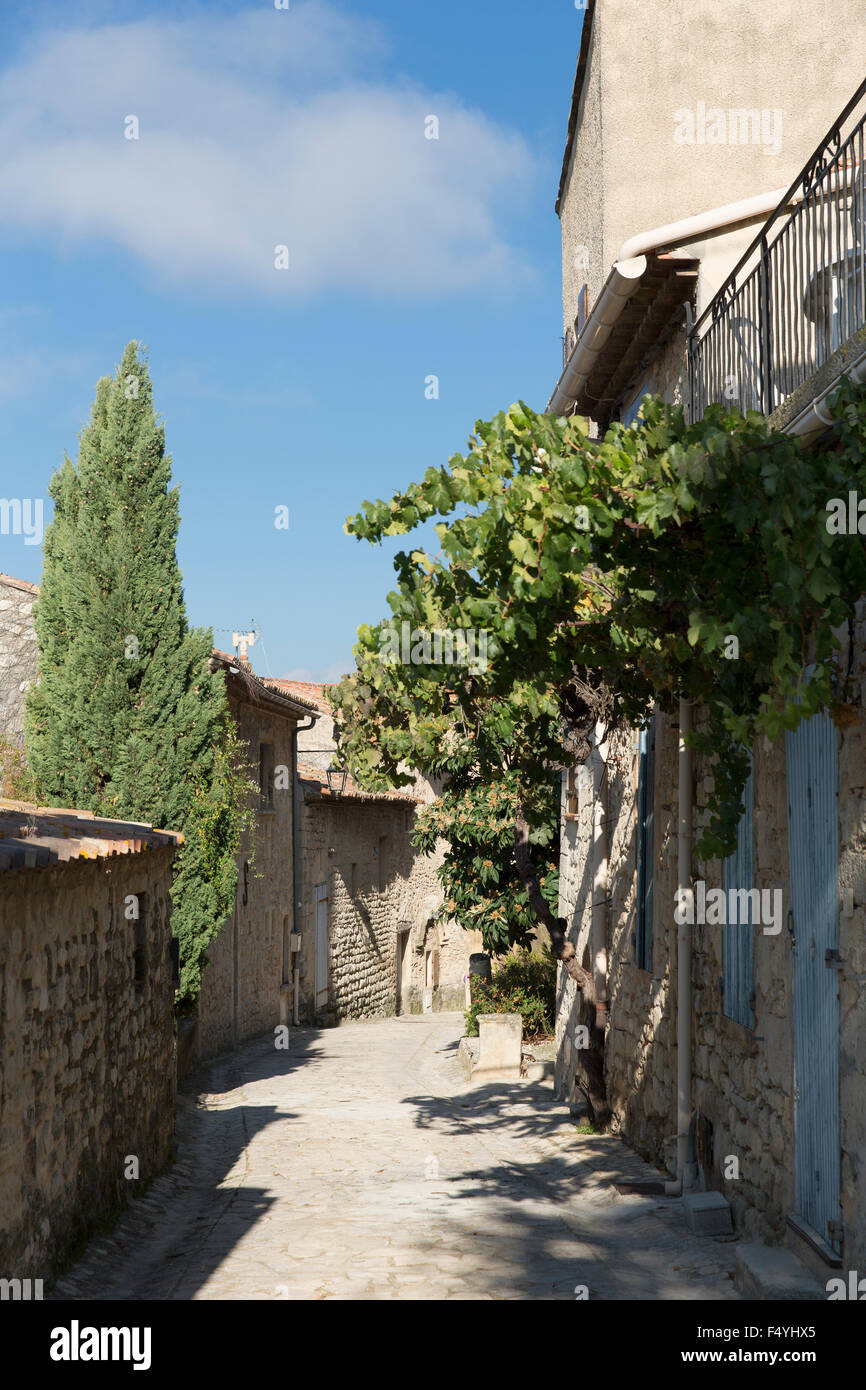 Gasse in Grambois im Luberon in der Provence Foto Stock